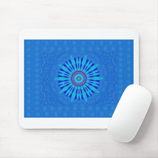 Prachtige Royal Blue Mandala Art Print Muismat (Met muis)