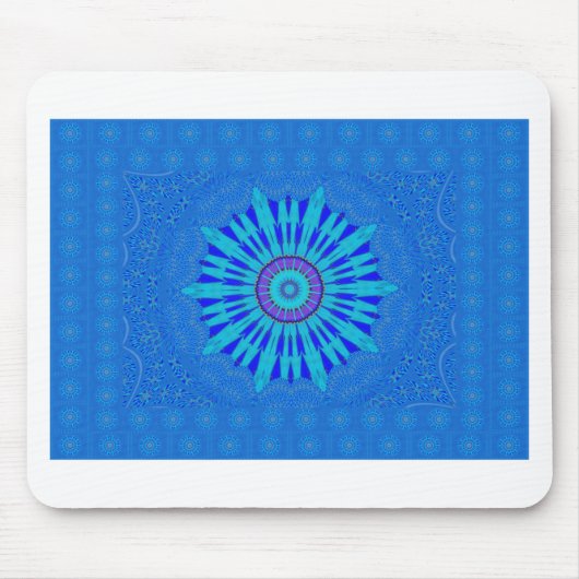 Prachtige Royal Blue Mandala Art Print Muismat (Voorkant)