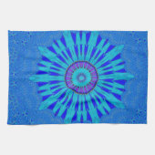 Prachtige Royal Blue Mandala Art Print Theedoek (Horizontaal)