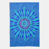 Prachtige Royal Blue Mandala Art Print Theedoek (Verticaal)