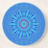 Prachtige Royal Blue Mandala Art Print Zandsteen Onderzetter (Voorkant)
