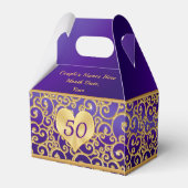 Prachtige Royal Paarse en Gold 50e Jubileum Bedankdoosjes (Achterkant)