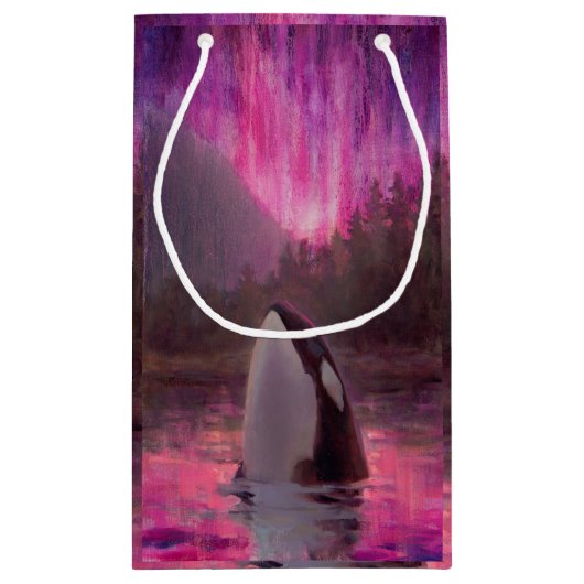 Prachtige roze aangepaste orca Killer Whale Gift B Klein Cadeauzakje (Achterkant)