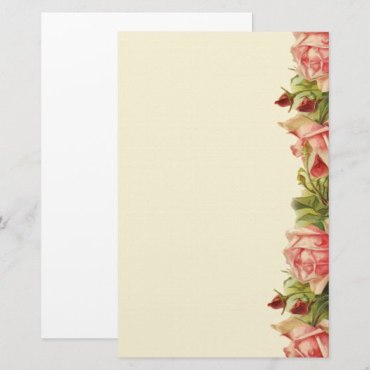 Prachtige  roze abrikoze Rozen Elegant Briefpapier (Voorkant / Achterkant)