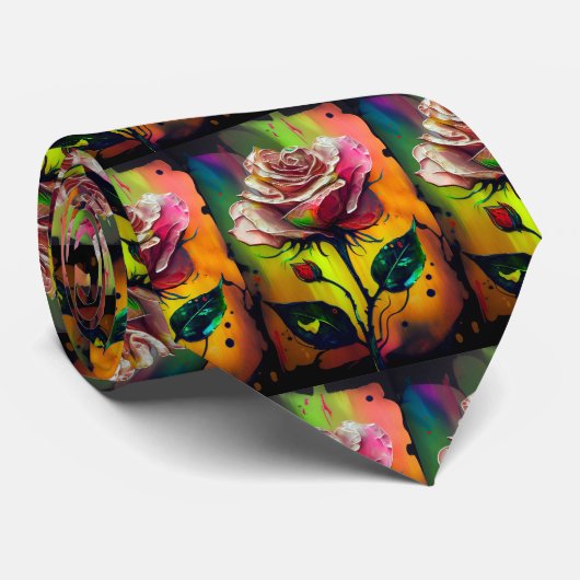 Prachtige roze Abstracte Rozen formele stropdas (Opgerold)
