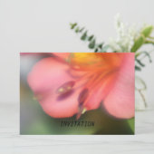 Prachtige roze Alstroemeria Flower INVITATION Kaart (Staand voorkant)