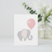Prachtige roze Baby Elephant Briefkaart (Staand voorkant)