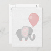 Prachtige roze Baby Elephant Briefkaart (Voorkant / Achterkant)