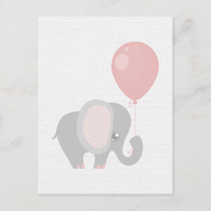 Prachtige roze Baby Elephant Briefkaart