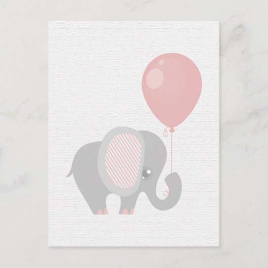Prachtige roze Baby Elephant Briefkaart (Voorkant)