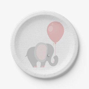 Prachtige roze Baby Elephant Papieren Bordje