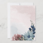 prachtige roze blauwe florale geometrie save the date (Achterkant)
