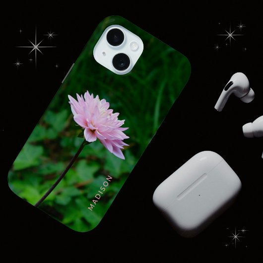 Prachtige roze bloem gepersonaliseerde naam Case-Mate iPhone case