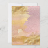 Prachtige roze bloem met gekantelde bruiloft kaart (Achterkant)