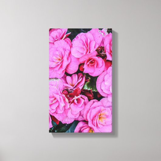 Prachtige roze bloemen canvas afdruk (Voorkant)