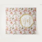 Prachtige Roze Bloemen Verjaardagsfeest Vlaggenlij Wandkleed (Voorkant (horizontaal))