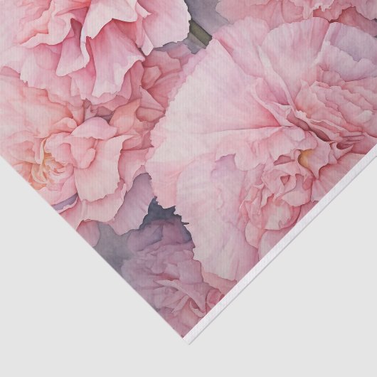 Prachtige roze bloemenanjer Waterverf kunst Tissuepapier (Detail)