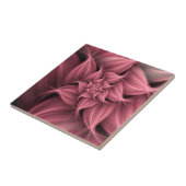 Prachtige roze bloemfractal  tegeltje (Zijkant)