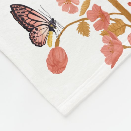 Prachtige roze Boho Butterfly Pattern Kinder Name Fleece Deken (Hoek)