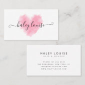 Prachtige Roze Borstel van het Hart met Handtekeni Visitekaartje (Voorkant / Achterkant)