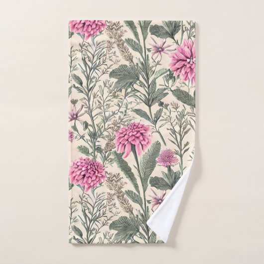 Prachtige roze botanisch bad handdoek (Handdoek)