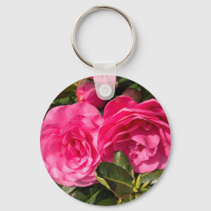 Prachtige Roze Camellia Sleutelhanger