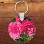Prachtige Roze Camellia Sleutelhanger (Achterkant)