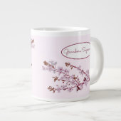 Prachtige roze Cherry Blossom, aangepast op twee z Grote Koffiekop (Voorkant rechts)