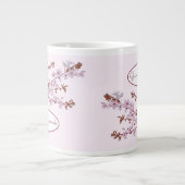 Prachtige roze Cherry Blossom, aangepast op twee z Grote Koffiekop (Voorkant)