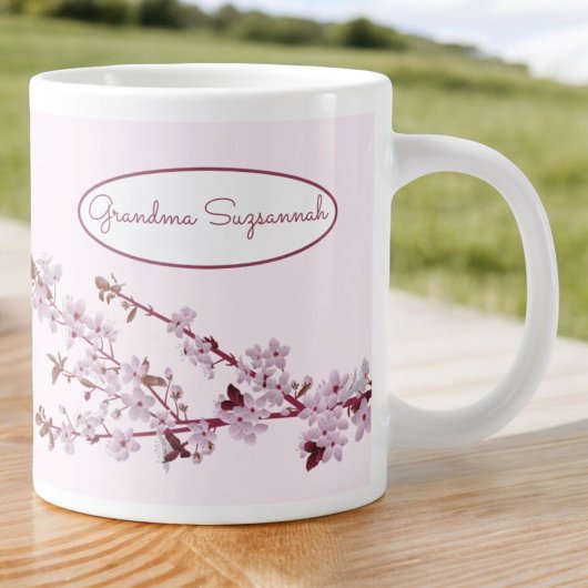 Prachtige roze Cherry Blossom, aangepast op twee z Grote Koffiekop