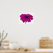 Prachtige roze Daisy Poster (Keuken)