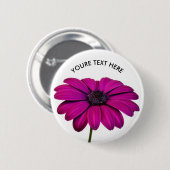 Prachtige roze Daisy Ronde Button 5,7 Cm (Voorkant /achterkant)