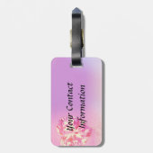 Prachtige Roze Diamant-Glitter Ogen Bagagelabel (Achterkant verticaal)