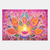 Prachtige roze Diwali Inpakpapier Vel (Voorkant 2)