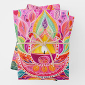 Prachtige roze Diwali Inpakpapier Vel (In situ)