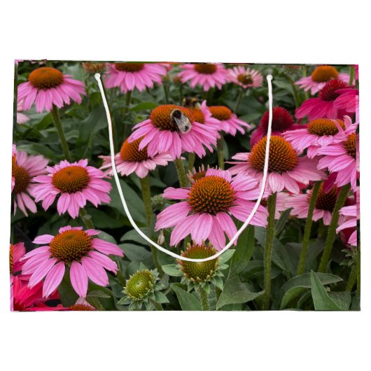 Prachtige roze Echinacea Flowers en Bee Groot Cadeauzakje (Achterkant)