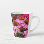 Prachtige roze Echinacea Flowers en Bee Latte Mok (Rechts)