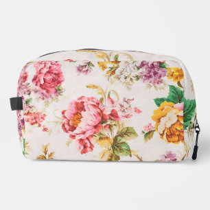 Prachtige roze en gele bloemen. Shabby Chic Toilettasje