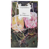 Prachtige roze en gele cactus Flowers Klein Cadeauzakje (Voorkant)