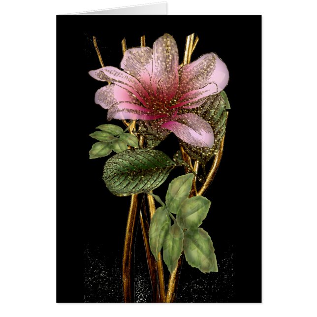 Prachtige roze en goudbloem Al Occasion Kaart (Voorkant)