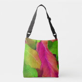 Prachtige roze en groene luifspatroon crossbody tas (Voorkant)