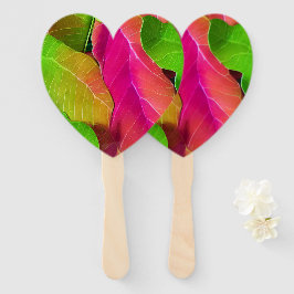 Prachtige roze en groene luifspatroon handwaaier