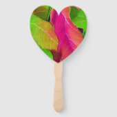 Prachtige roze en groene luifspatroon handwaaier (Voorkant)