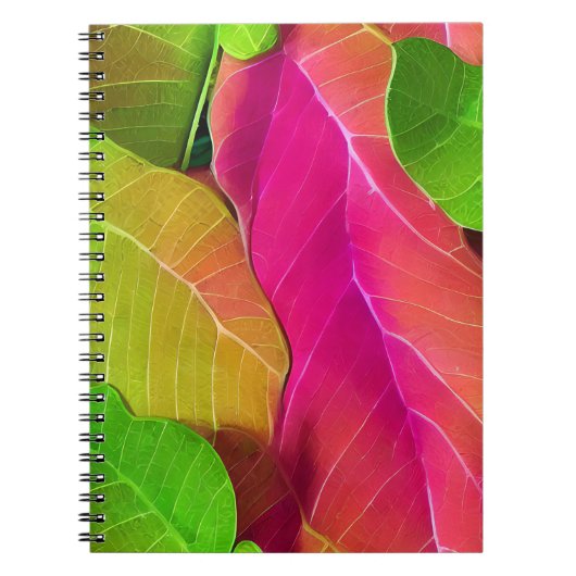 Prachtige roze en groene luifspatroon notitieboek (Voorkant)