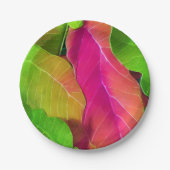 Prachtige roze en groene luifspatroon papieren bordje (Voorkant)