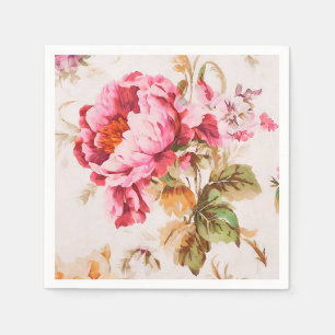 Prachtige roze en Oranje bloemen. Shabby Chic Servet