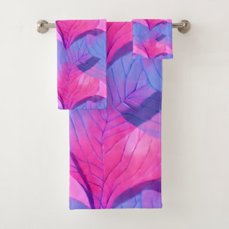 Prachtige roze en Paarse lederen patroon Bad Handdoek