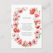 Prachtige roze en rode papaverbloem — Ontwerpdetai Informatiekaartje (Voorkant)