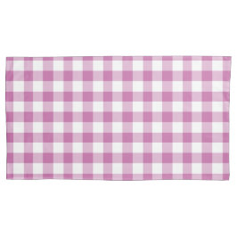 Prachtige roze en witte cheques, het gingham-patro kussensloop