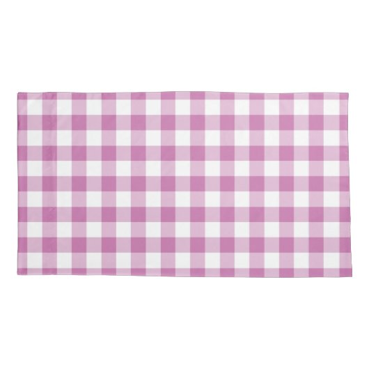 Prachtige roze en witte cheques, het gingham-patro kussensloop (Achterkant-Links)